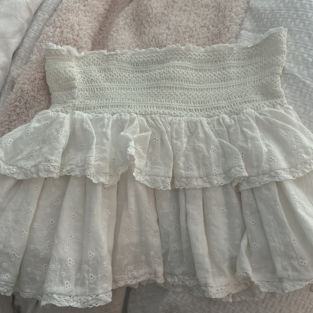 White ruffle skirt